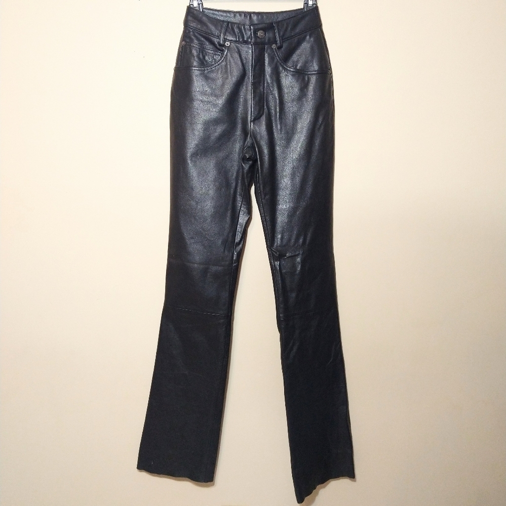 Women's Black Leather Pants
